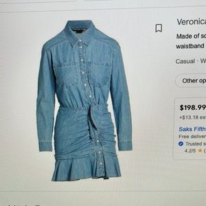 Veronica Beard women’s Valle Chambray ruffled minidress